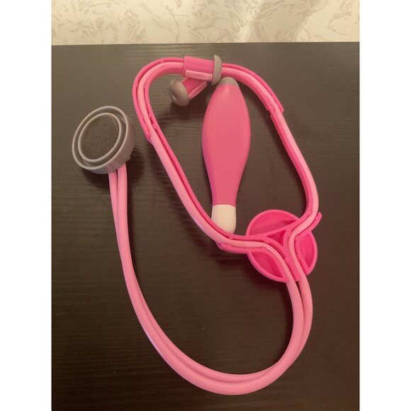 Pink Toy Doctors Nurse Stethoscope Thermometer Set For Kids - Pink & Grey - Picture 2 of 2